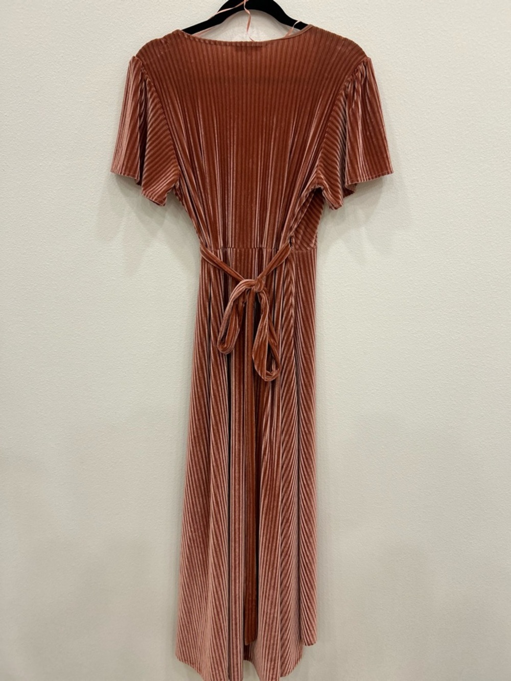 Baltic born velvet, ribbed, maxi wrap dress Med feminine romantic wedding guest - Picture 5 of 8